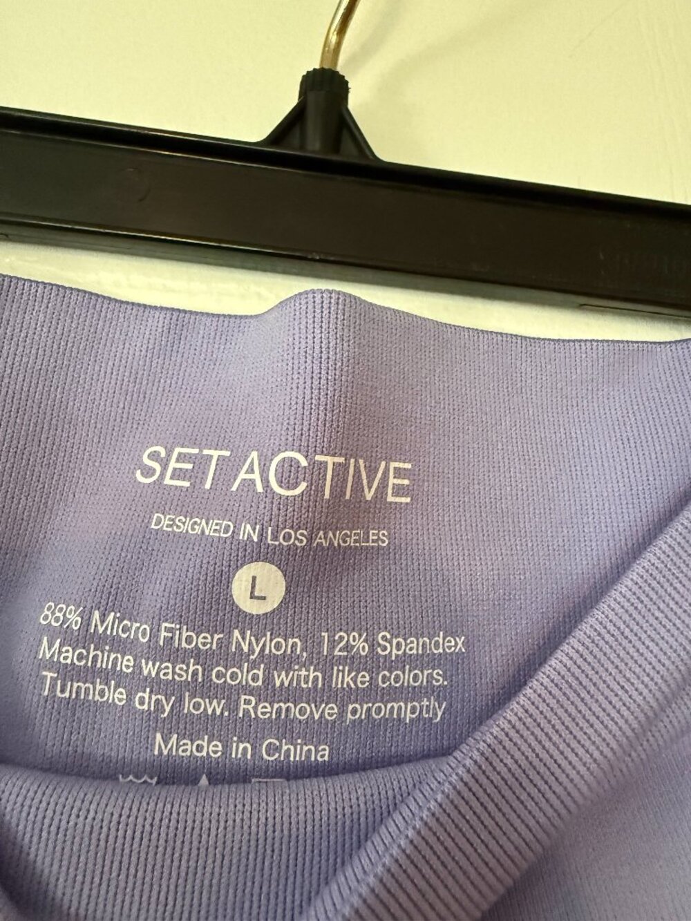 SET ACTIVE Lilac High Rise Workout Leggings Size L NWOT 24 Inseam